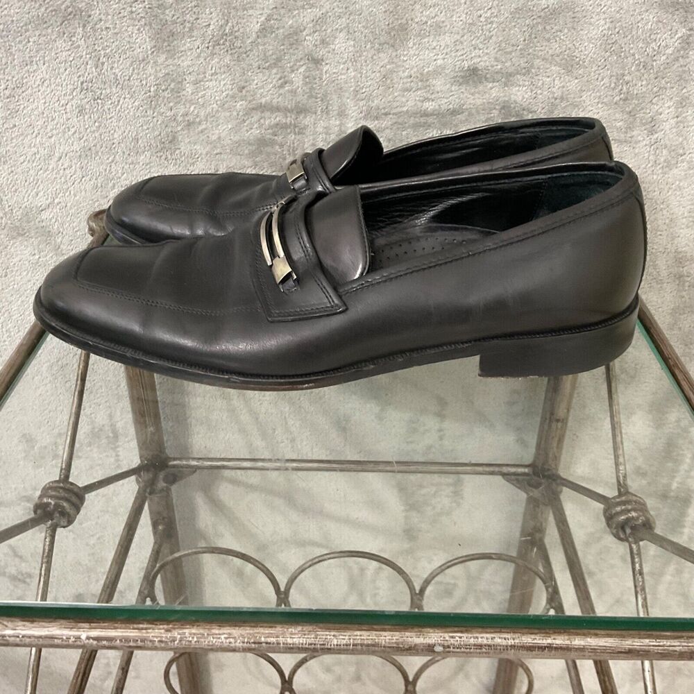 Pitti Black Leather Buckle Loafer Men’s size 10M Made in Italy Slip On comfort